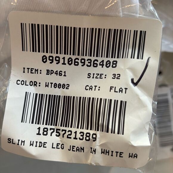 J Crew Slim Wide Leg Jeans Womens Size 32 White - Picture 5 of 15